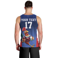 France Rugby Custom Men Tank Top Come on Les Bleus Blue Style