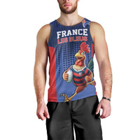 France Rugby Custom Men Tank Top Come on Les Bleus Blue Style