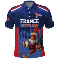 France Rugby Custom Polo Shirt Come on Les Bleus Blue Style