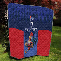 France Rugby Custom Quilt Come on Les Bleus Blue Style