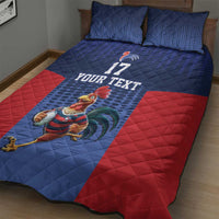 France Rugby Custom Quilt Bed Set Come on Les Bleus Blue Style