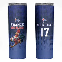 France Rugby Custom Skinny Tumbler Come on Les Bleus Blue Style