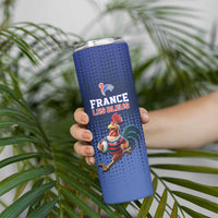 France Rugby Custom Skinny Tumbler Come on Les Bleus Blue Style