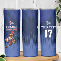 France Rugby Custom Skinny Tumbler Come on Les Bleus Blue Style