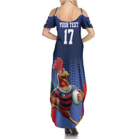 France Rugby Custom Summer Maxi Dress Come on Les Bleus Blue Style