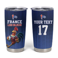 France Rugby Custom Tumbler Cup Come on Les Bleus Blue Style
