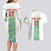 Custom Sardinia Football Couples Matching Long Sleeve Bodycon Dress and Hawaiian Shirt Sardigna Sporty Style