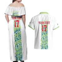 Custom Sardinia Football Couples Matching Off Shoulder Maxi Dress and Hawaiian Shirt Sardigna Sporty Style