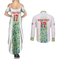 Custom Sardinia Football Couples Matching Summer Maxi Dress and Long Sleeve Button Shirt Sardigna Sporty Style