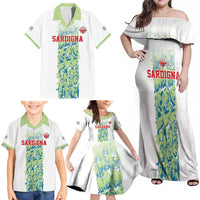 Custom Sardinia Football Family Matching Off Shoulder Maxi Dress and Hawaiian Shirt Sardigna Sporty Style