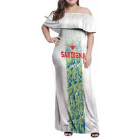 Custom Sardinia Football Family Matching Off Shoulder Maxi Dress and Hawaiian Shirt Sardigna Sporty Style