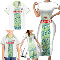 Custom Sardinia Football Family Matching Short Sleeve Bodycon Dress and Hawaiian Shirt Sardigna Sporty Style