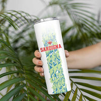 Custom Sardinia Football Skinny Tumbler Sardigna Sporty Style