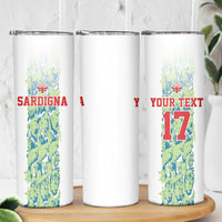 Custom Sardinia Football Skinny Tumbler Sardigna Sporty Style