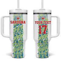 Custom Sardinia Football Tumbler With Handle Sardigna Sporty Style
