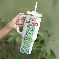 Custom Sardinia Football Tumbler With Handle Sardigna Sporty Style