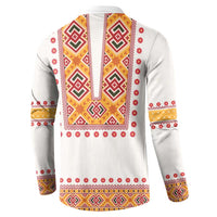 Slovakia Costume Button Sweatshirt Traditional Folk Pattern