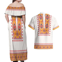 Slovakia Costume Couples Matching Off Shoulder Maxi Dress and Hawaiian Shirt Traditional Folk Pattern