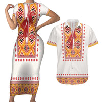 Slovakia Costume Couples Matching Short Sleeve Bodycon Dress and Hawaiian Shirt Traditional Folk Pattern