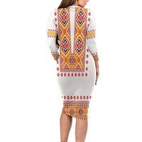 Slovakia Costume Family Matching Long Sleeve Bodycon Dress and Hawaiian Shirt Traditional Folk Pattern