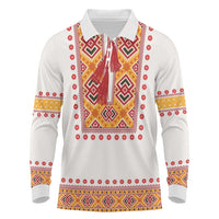 Slovakia Costume Long Sleeve Polo Shirt Traditional Folk Pattern