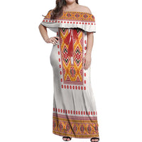 Slovakia Costume Off Shoulder Maxi Dress Traditional Folk Pattern