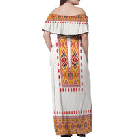 Slovakia Costume Off Shoulder Maxi Dress Traditional Folk Pattern