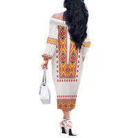 Slovakia Costume Off The Shoulder Long Sleeve Dress Traditional Folk Pattern