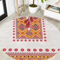 Slovakia Costume Round Carpet Traditional Folk Pattern
