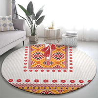 Slovakia Costume Round Carpet Traditional Folk Pattern