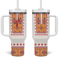 Slovakia Costume Tumbler With Handle Traditional Folk Pattern
