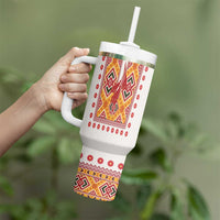Slovakia Costume Tumbler With Handle Traditional Folk Pattern