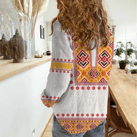 Slovakia Costume Women Casual Shirt Traditional Folk Pattern