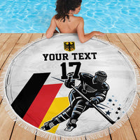 Custom Germany Ice Hockey Beach Blanket Retro Jersey