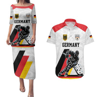 Custom Germany Ice Hockey Couples Matching Puletasi and Hawaiian Shirt Retro Jersey