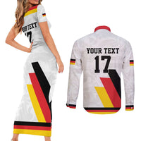 Custom Germany Ice Hockey Couples Matching Short Sleeve Bodycon Dress and Long Sleeve Button Shirt Retro Jersey
