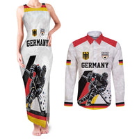 Custom Germany Ice Hockey Couples Matching Tank Maxi Dress and Long Sleeve Button Shirt Retro Jersey