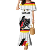 Custom Germany Ice Hockey Family Matching Mermaid Dress and Hawaiian Shirt Retro Jersey