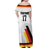 Custom Germany Ice Hockey Family Matching Off Shoulder Maxi Dress and Hawaiian Shirt Retro Jersey