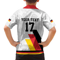Custom Germany Ice Hockey Family Matching Off Shoulder Short Dress and Hawaiian Shirt Retro Jersey