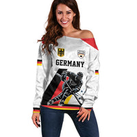 Custom Germany Ice Hockey Off Shoulder Sweater Retro Jersey