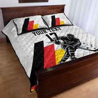 Custom Germany Ice Hockey Quilt Bed Set Retro Jersey