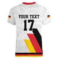 Custom Germany Ice Hockey Women V-Neck T-Shirt Retro Jersey