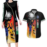 Custom Italian Republic Baketball Couples Matching Long Sleeve Bodycon Dress and Hawaiian Shirt Sporty Style