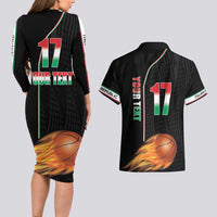 Custom Italian Republic Baketball Couples Matching Long Sleeve Bodycon Dress and Hawaiian Shirt Sporty Style