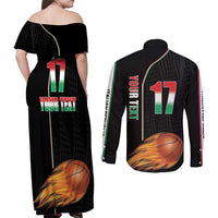 Custom Italian Republic Baketball Couples Matching Off Shoulder Maxi Dress and Long Sleeve Button Shirt Sporty Style