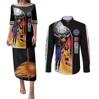 Custom Italian Republic Baketball Couples Matching Puletasi and Long Sleeve Button Shirt Sporty Style