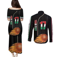 Custom Italian Republic Baketball Couples Matching Puletasi and Long Sleeve Button Shirt Sporty Style