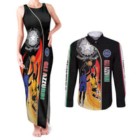 Custom Italian Republic Baketball Couples Matching Tank Maxi Dress and Long Sleeve Button Shirt Sporty Style