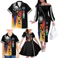 Custom Italian Republic Baketball Family Matching Off The Shoulder Long Sleeve Dress and Hawaiian Shirt Sporty Style